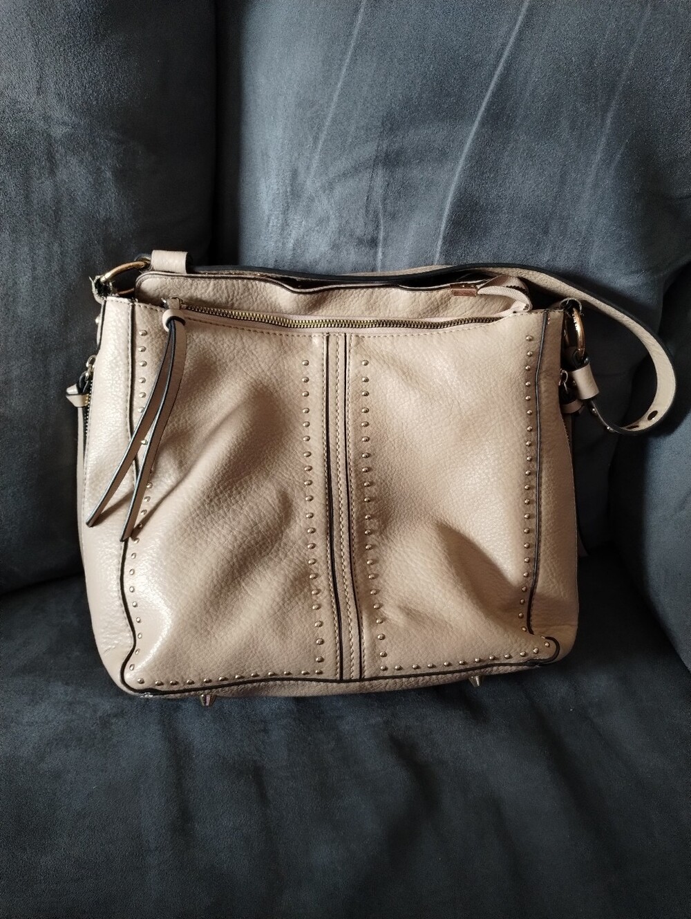Montana West Beige Studded Concealed Carry Shoulder Bag